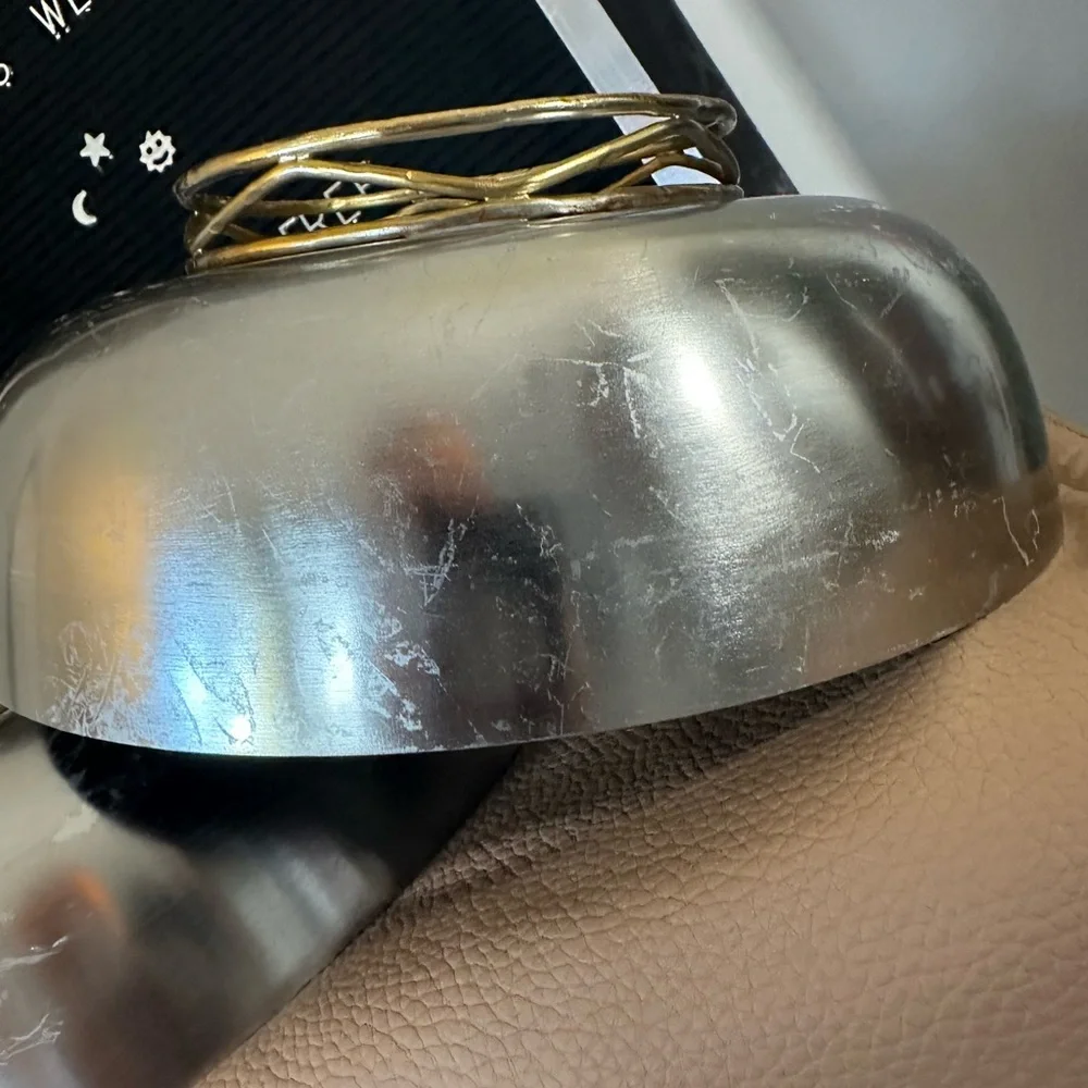 🆕2 Silver/Gold Indian Decorative Metal Bowls